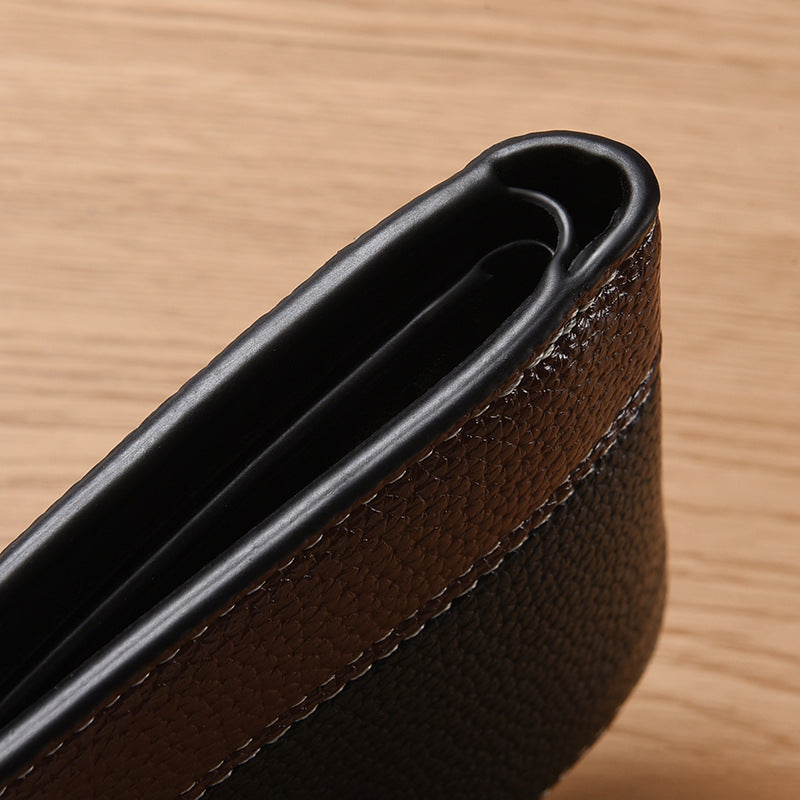 High-Quality Horizontal Pebble Pattern Artificial leather Multi-Card Business Wallet for Men