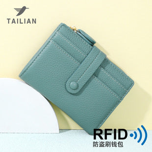 RFID Protected Lychee Pattern Clutch Wallet for Girls
