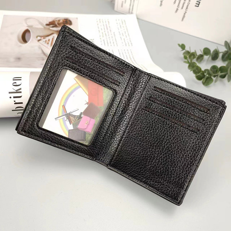 Men's thin vertical multi-card holder wallet