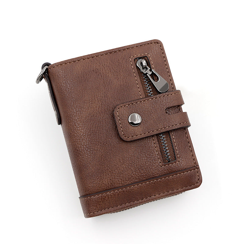 Vertical Vintage Multi Functional Zipper Men's Wallet