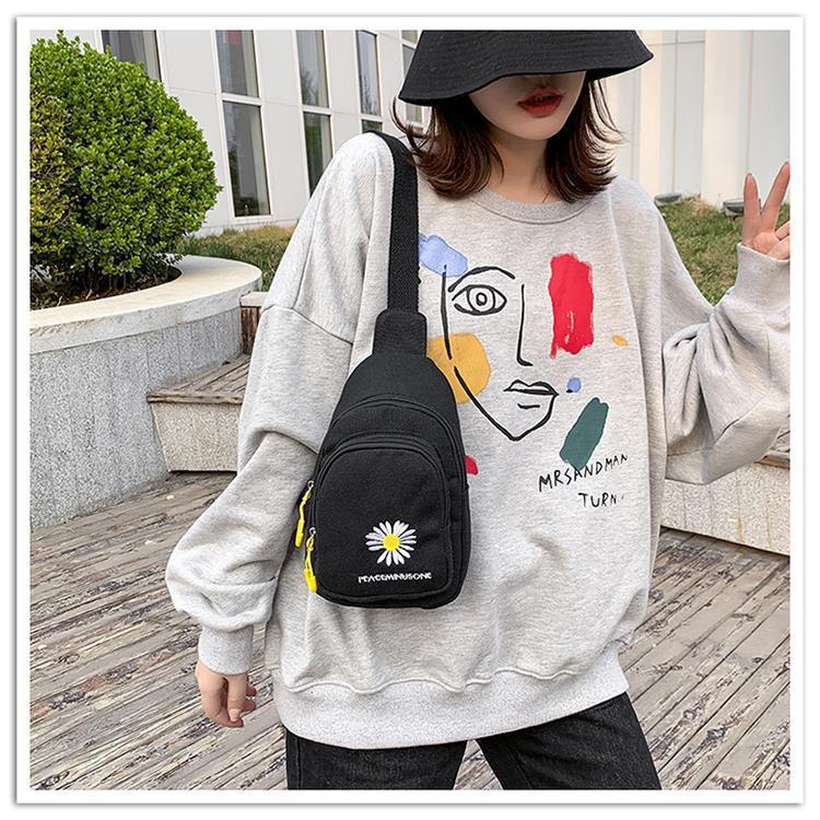 Cute Canvas Mini Crossbody Chest Bag for Women | Lightweight Everyday Sling Bag