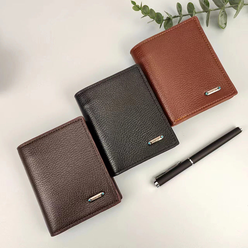 Men's thin vertical multi-card holder wallet