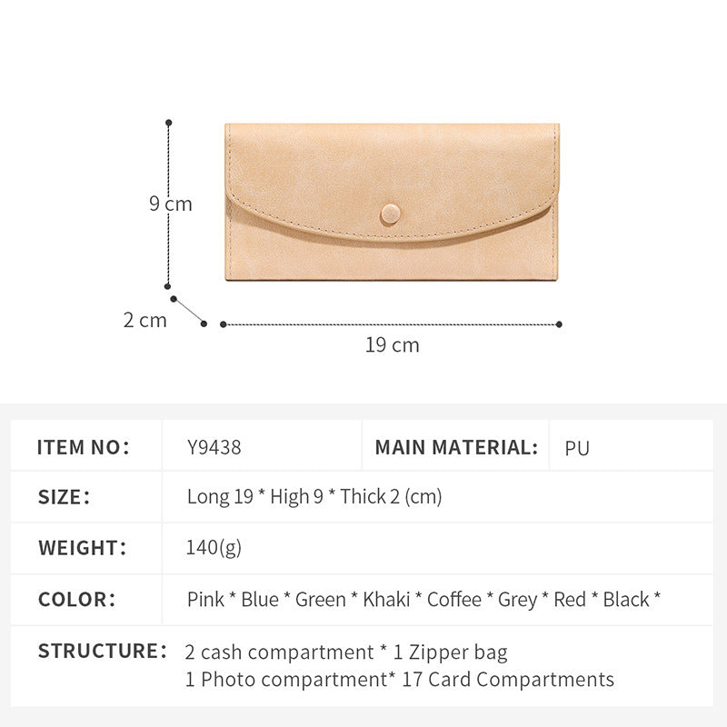 Ultra-Thin Large Capacity Womens Long Wallet | Premium Card Holder Clutch