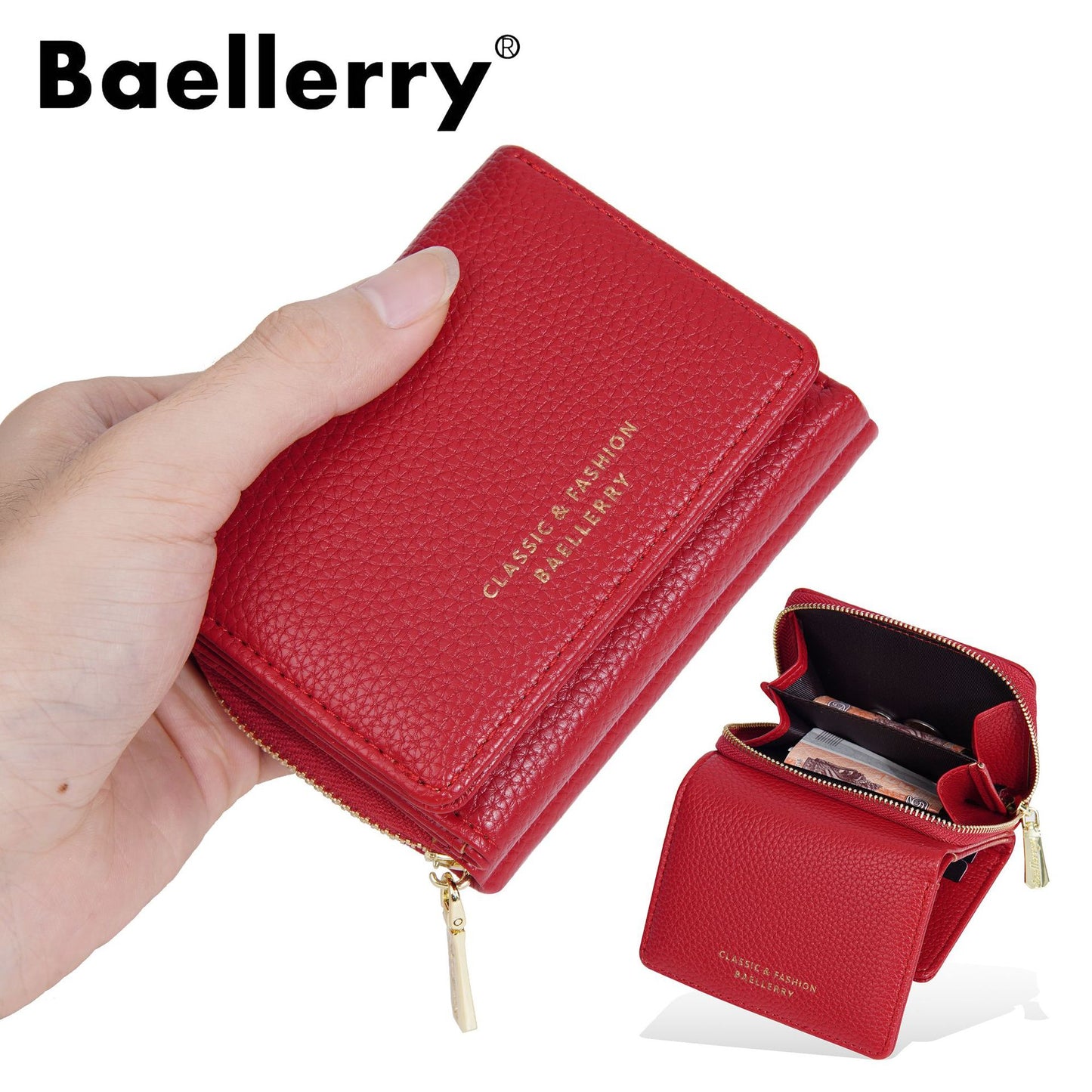 Japanese Style Tri-Fold Compact Women's Purse