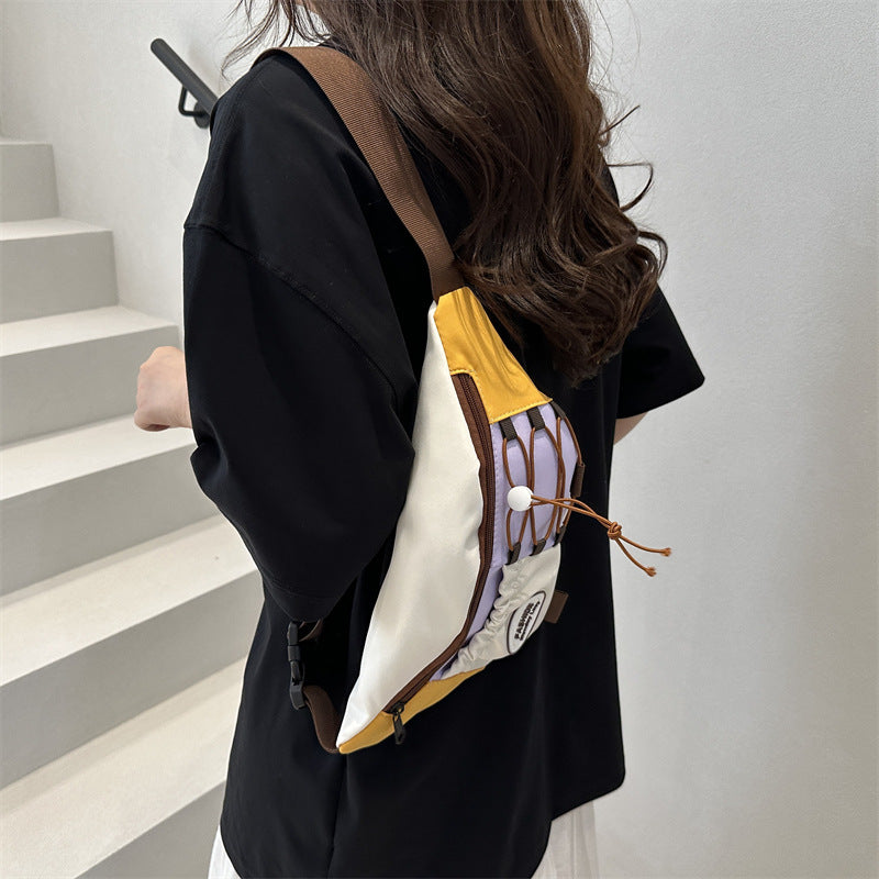 Vintage Utility Waist Bag Multi-Pocket Canvas Crossbody Sling Bag