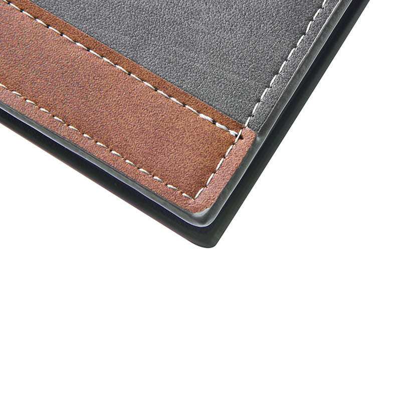 Horizontal Bi-fold PU leather Multi-Card Space Retro Men's Wallet