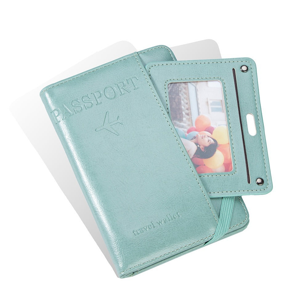 RFID protected Multi functional Bi Fold Passport Wallet
