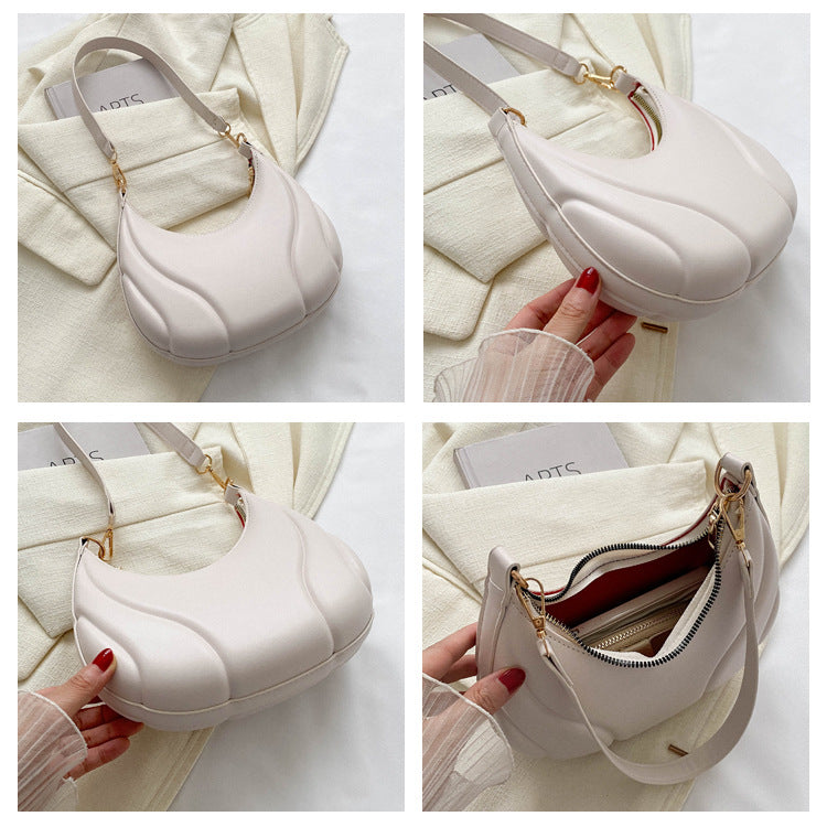 Dumpling Shoulder Bag for Women Minimalist PU Leather Underarm Handbag