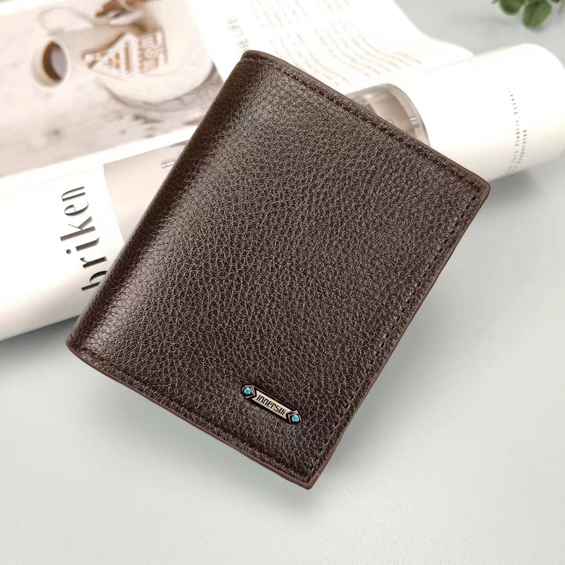 Men's thin vertical multi-card holder wallet