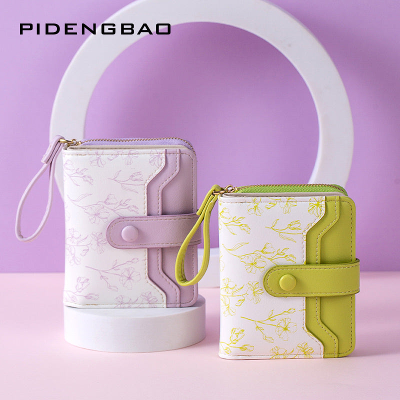 Multi Slot Bi Fold Floral Women's Wallet