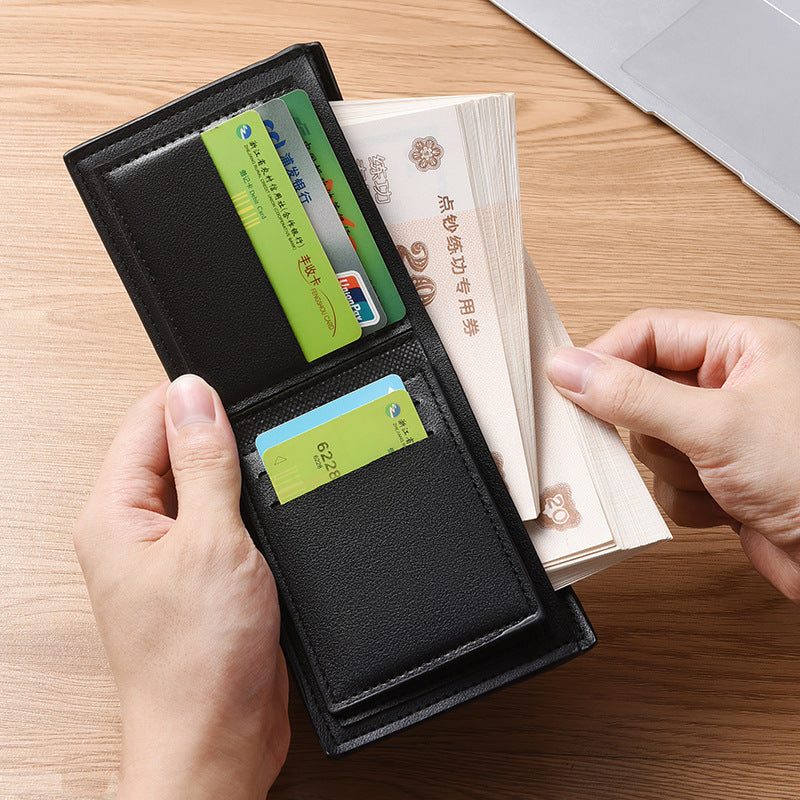 High-Quality Horizontal Pebble Pattern Artificial leather Multi-Card Business Wallet for Men