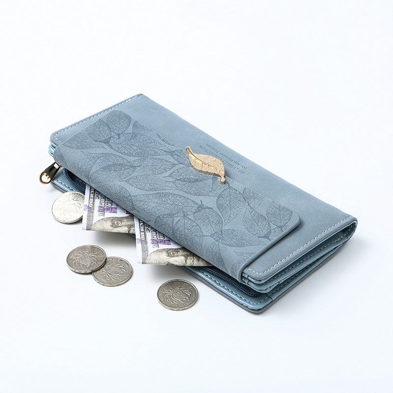 Frosted Leaf Retro Women's Clutch Wallet