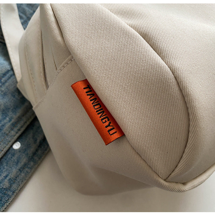 Women’s Minimal Canvas Crossbody Bucket Bag | Lightweight Casual Shoulder Handbag