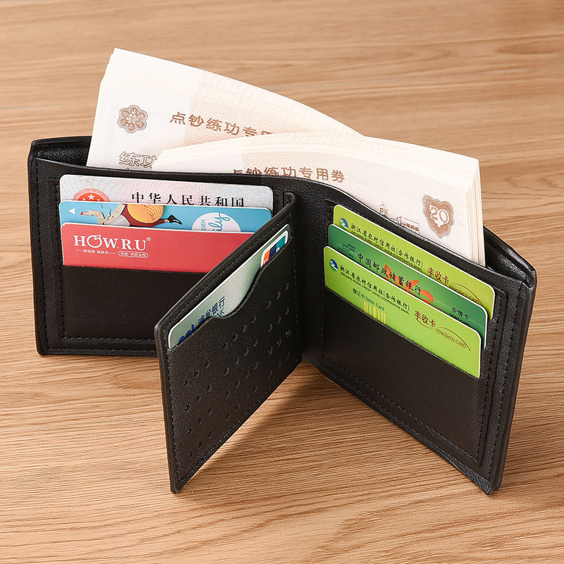 High-Quality Horizontal Pebble Pattern Artificial leather Multi-Card Business Wallet for Men