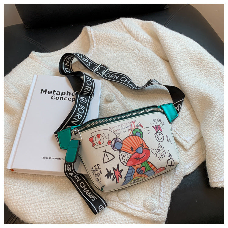 Premium Quality Graffiti Painted Compact Crossbody Bag