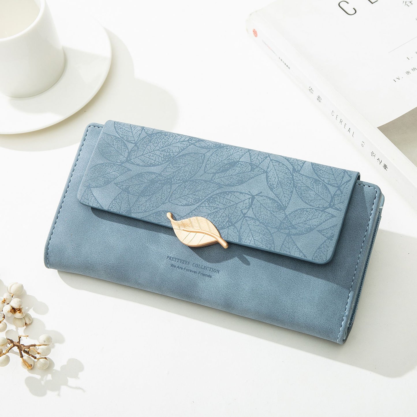 Frosted Leaf Retro Women's Clutch Wallet