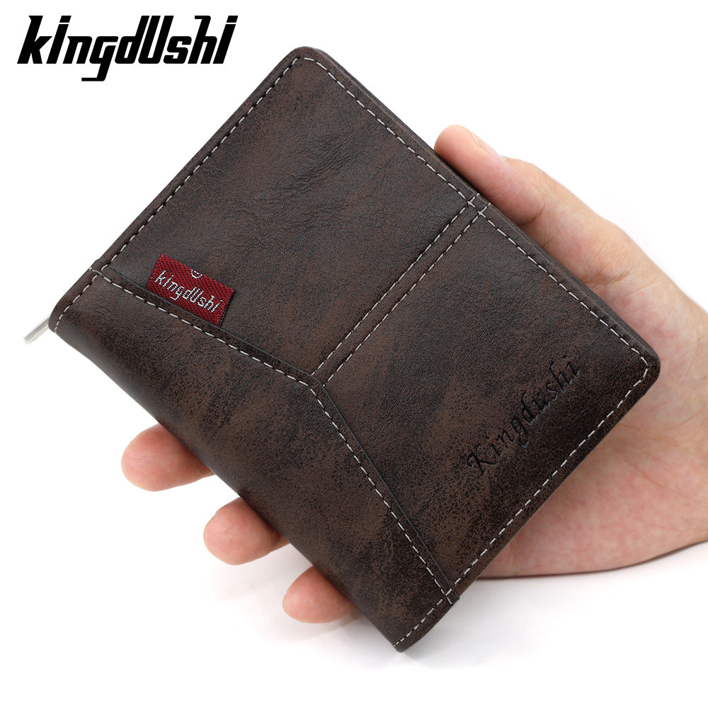Casual Splicing Men's Wallet with Zippered Coin Purse