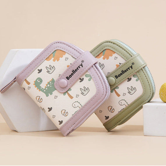 Cute Printed Compact Girls Zipper Wallet