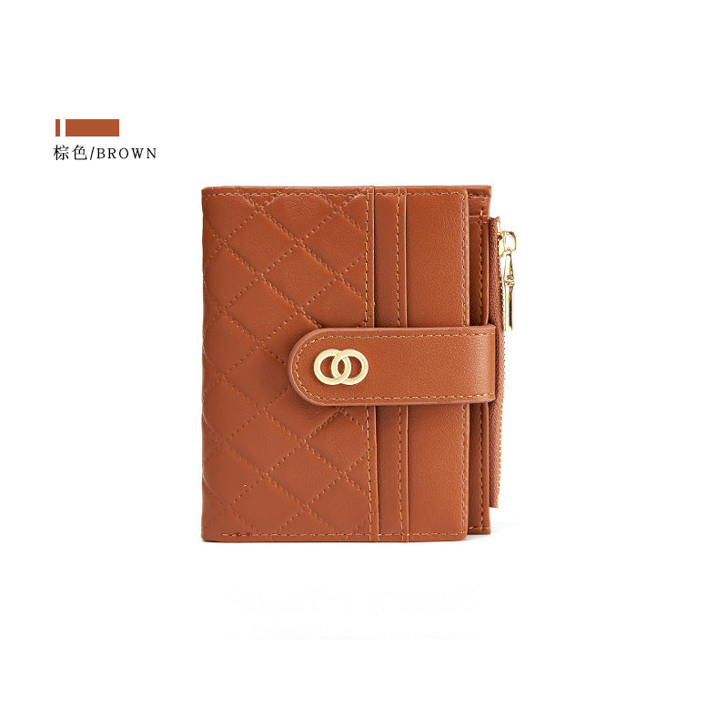Multi-Purpose Short Belt Buckle Women's Folding Wallet