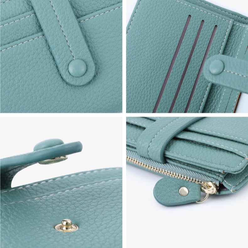 RFID Protected Lychee Pattern Clutch Wallet for Girls