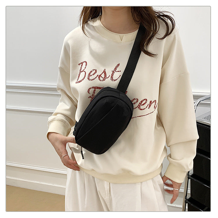 Korean Style Nylon Crossbody Waist Bag | Lightweight Everyday Sling Bag
