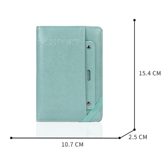 RFID protected Multi functional Bi Fold Passport Wallet