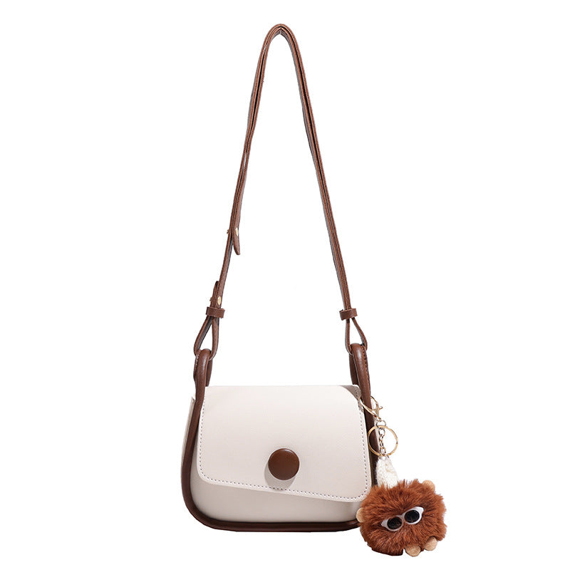 Vintage Two-Tone Mini Crossbody Bag for Women Soft PU Flap Shoulder Bag