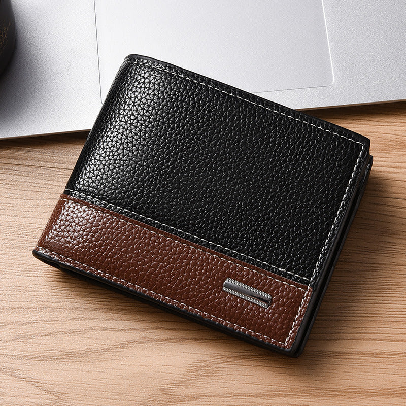 High-Quality Horizontal Pebble Pattern Artificial leather Multi-Card Business Wallet for Men