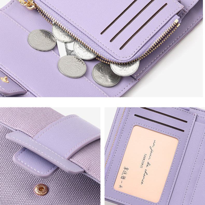 Tri Fold Handy Women's Wallet with Coin Chamber