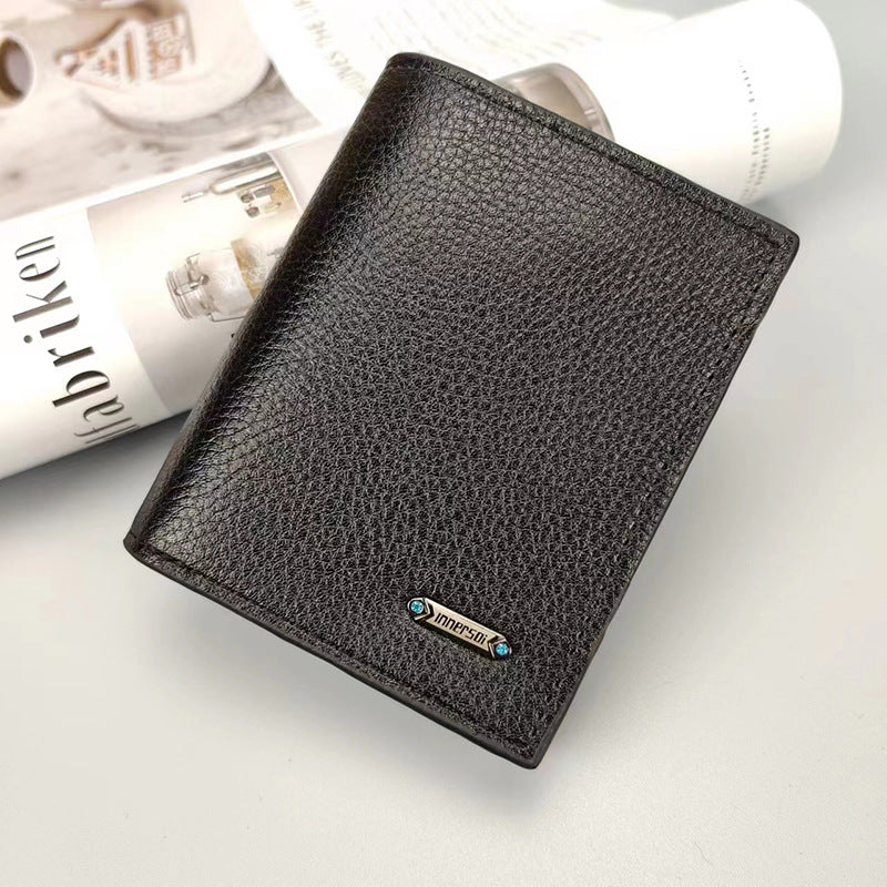 Men's thin vertical multi-card holder wallet