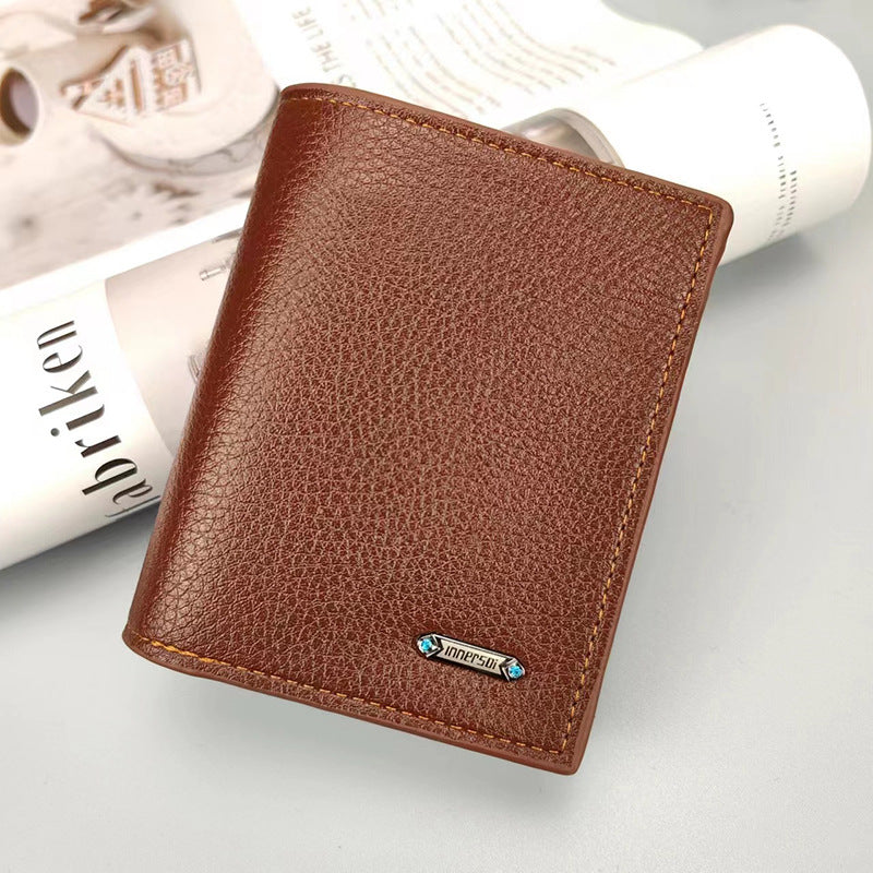 Men's thin vertical multi-card holder wallet