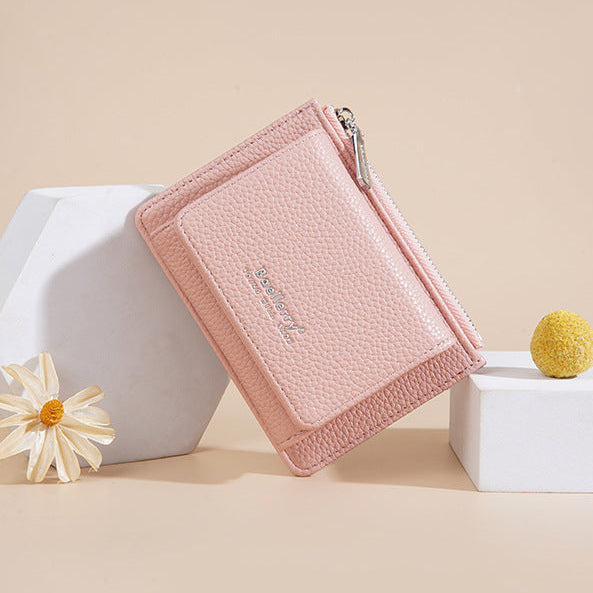 Trendy Orange Color Tri Fold Purse for Women