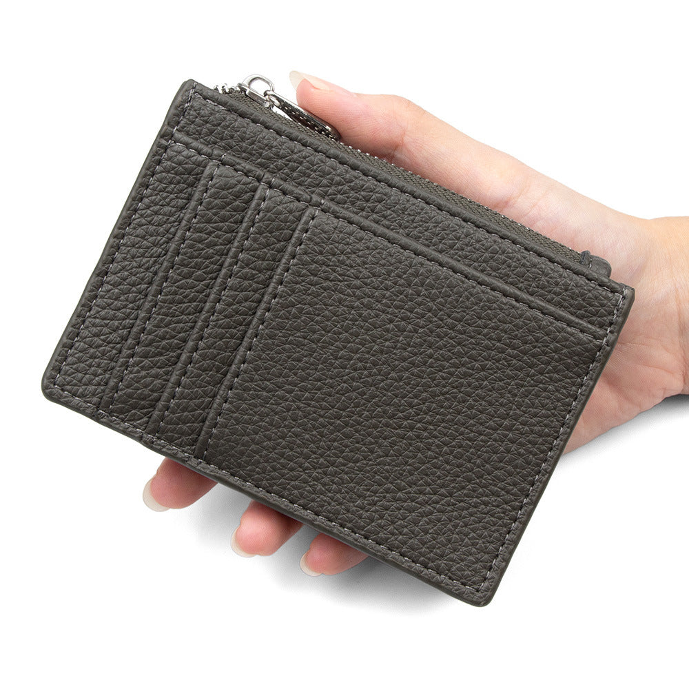 Slim PU Leather Card Holder Wallet | Zipper Coin Purse with Multi Card Slots