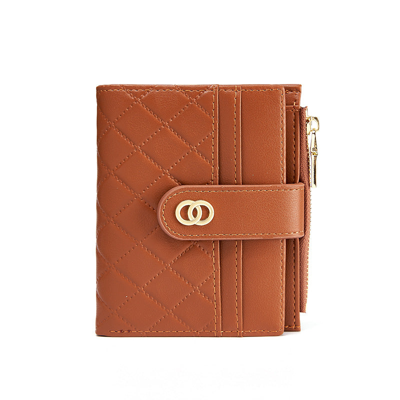 Multi-Purpose Short Belt Buckle Women's Folding Wallet