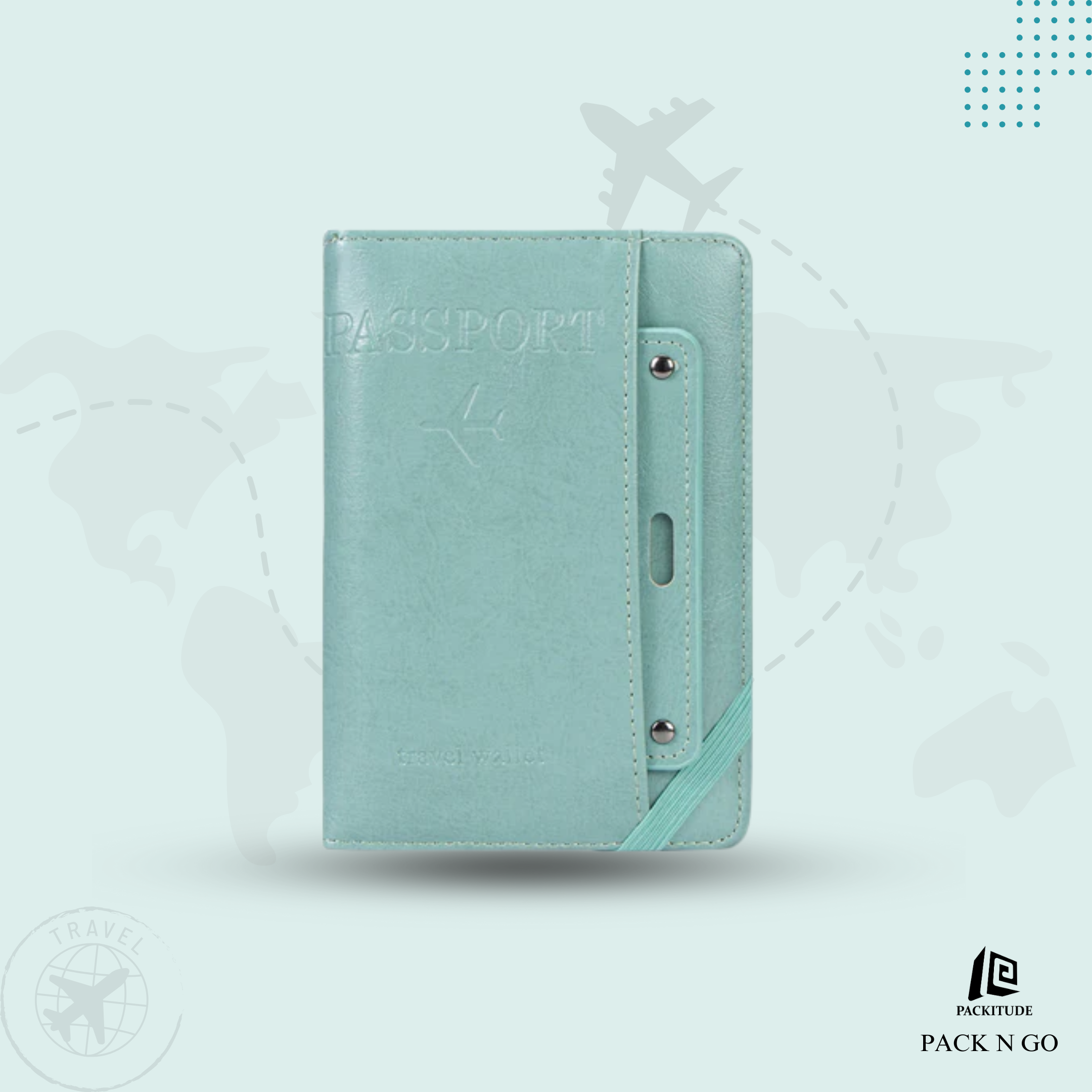 RFID protected Multi functional Bi Fold Passport Wallet