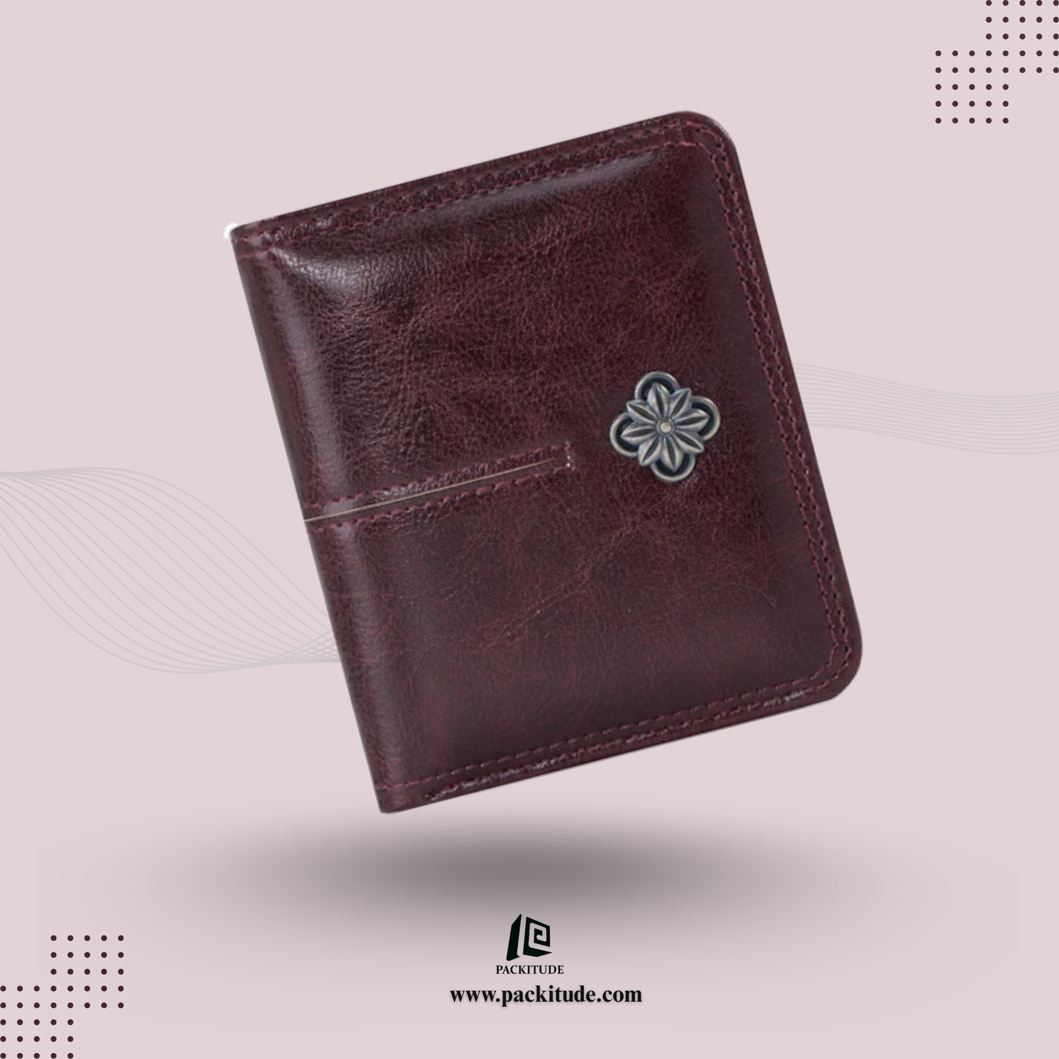 High Quality Oil Wax Leather Solid Color Multi Functional Women's Wallet