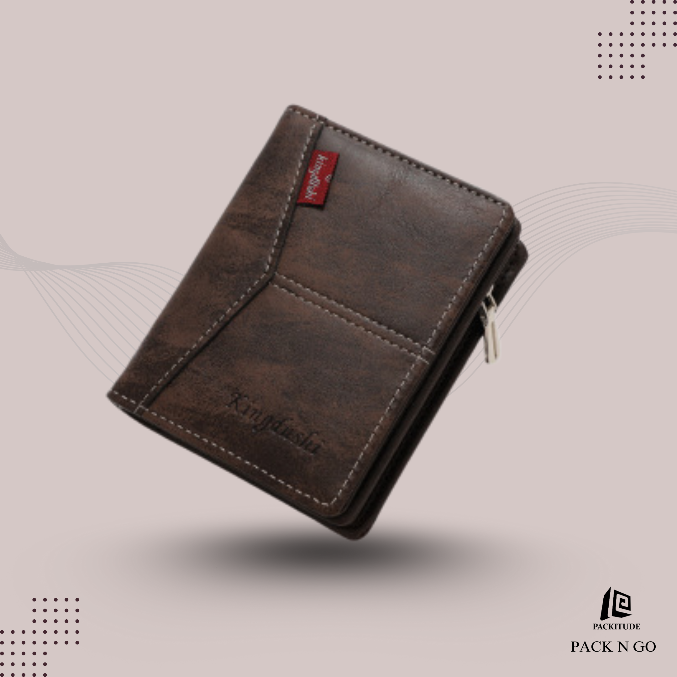Casual Splicing Men's Wallet with Zippered Coin Purse
