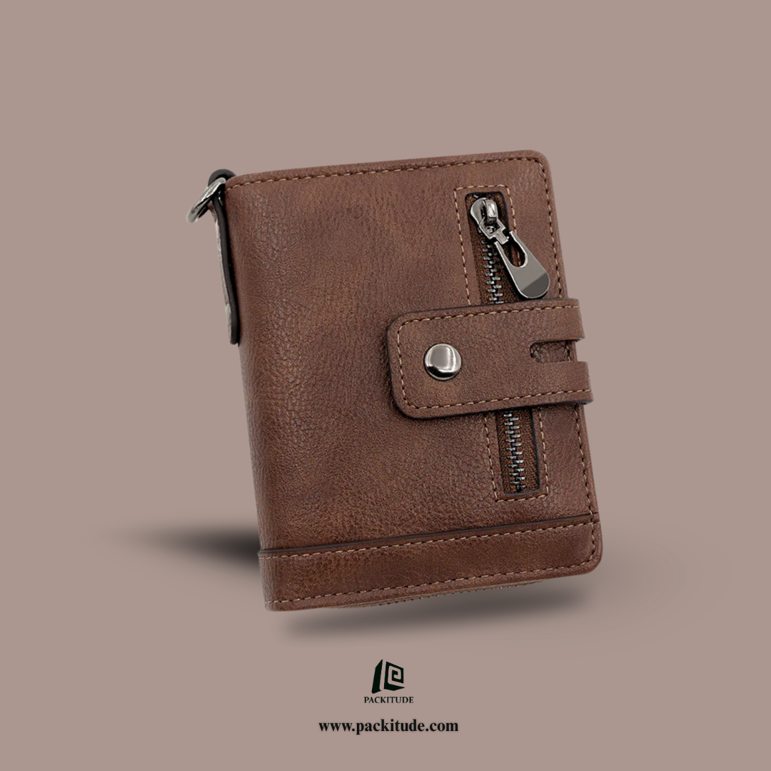 Vertical Vintage Multi Functional Zipper Men's Wallet