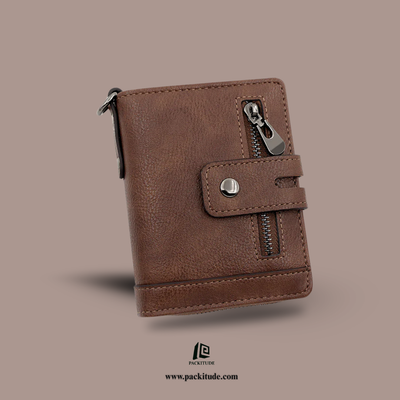Vertical Vintage Multi Functional Zipper Men's Wallet