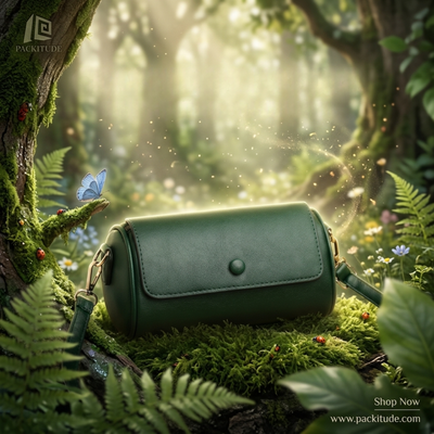 Versatile Solid Color Cylinder Shape Women's Shoulder bag