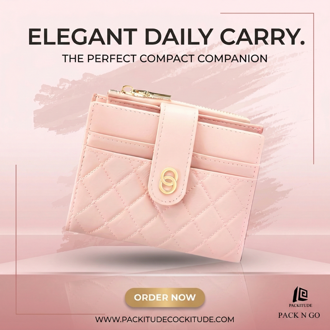 Multi-Purpose Short Belt Buckle Women's Folding Wallet