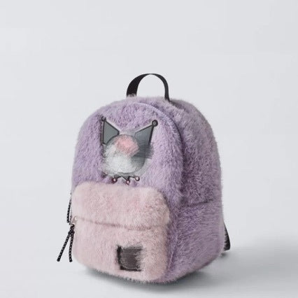 Plush kulomi girls co-branded cartoon cute little kids schoolbag.