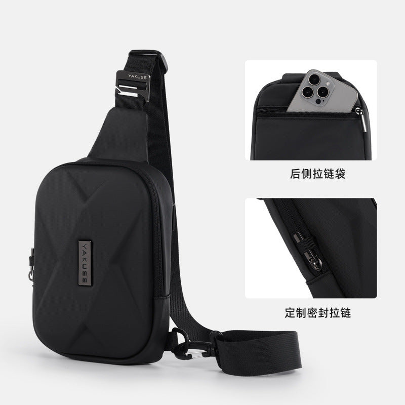 Mens Urban Waterproof Hard Shell Sling Bag | Everyday Travel Crossbody Chest Bag