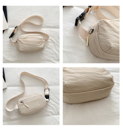 Korean Style Nylon Crossbody Waist Bag | Lightweight Everyday Sling Bag