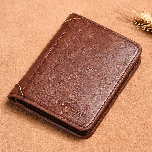 Multi Chambered Tri Fold Compact Wallet for Men