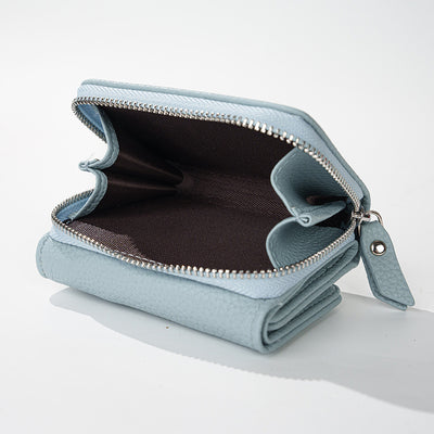 Multi-function High Quality Zipper Short Wallet for Women