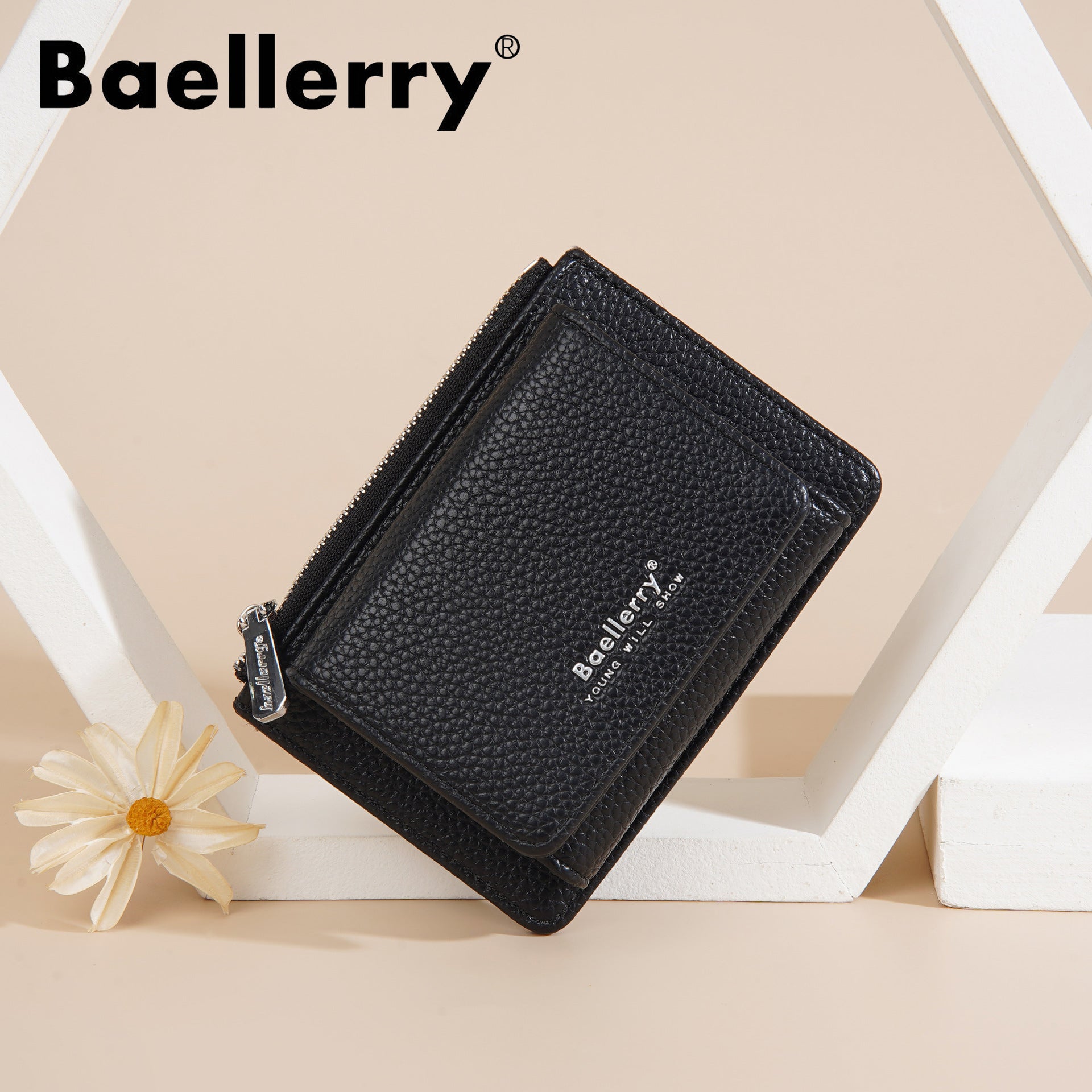 Trendy Orange Color Tri Fold Purse for Women