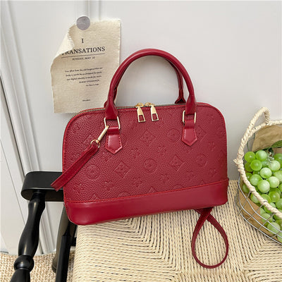 Womens Luxury Shell Crossbody Handbag | Elegant Embossed Top Handle Shoulder Bag
