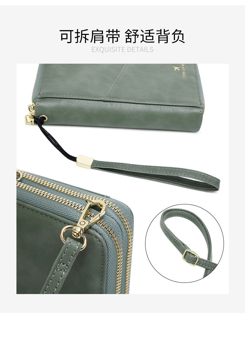 High Quality Multi Functional Double Zipper Passport Bag