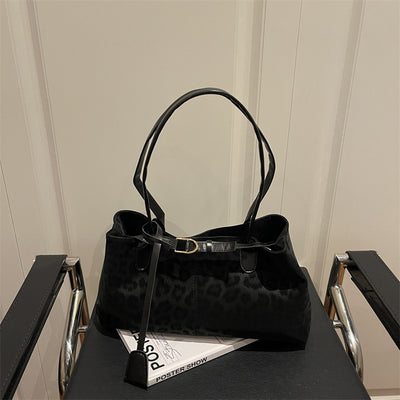 Womens Leopard Print Shoulder Handbag | Retro Fashion Large Capacity Armpit Bag